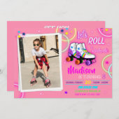 Photo Roller invitation anniversaire invitation de (Devant / Derrière)