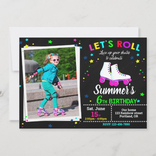 Photo Roller Patinage invitation anniversaire Sk8 (Devant)
