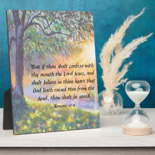Photo Romans 10:9 Plaque