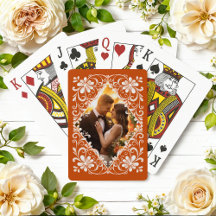 Photo romantique Brûlé Orange Cartes de Jeu