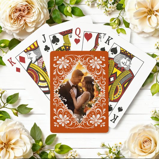 Photo romantique Brûlé Orange Cartes de Jeu