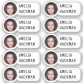 Photo ronde avec nom 10 Étiquettes (Devant)