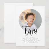 Photo Ronde Deux Invitation Anniversaire (Devant / Derrière)