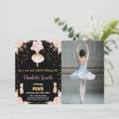 Photo Rose Black Ballerina Invitations Anniversair (Debout devant)