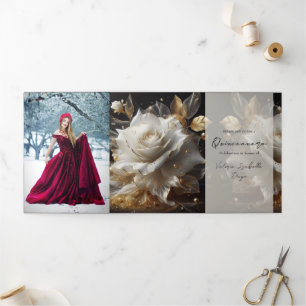 Photo Rose blanche Quinceanera Party Invitation