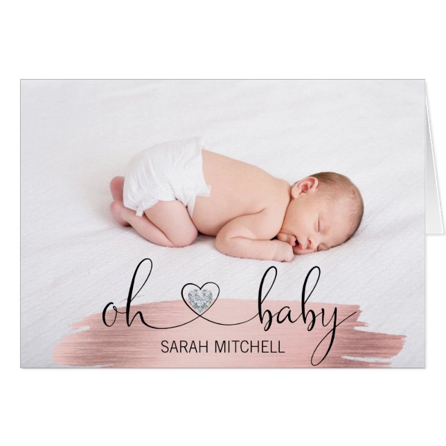 PHOTO rose de l'or | de baby shower de l'OH de (Devant Horizontal)