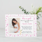 Photo rose d'étoile c'est une invitation de baby (Debout devant)