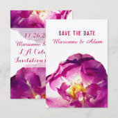 Photo rose, Élégant, Enregistrer la carte de date (Devant / Derrière)