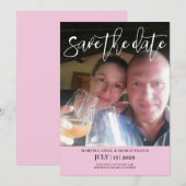 Photo rose Enregistrer la date Invitation (Devant / Derrière)