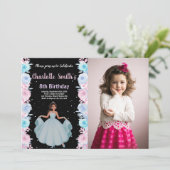Photo Rose Floral Princess Invitations d'anniversa (Debout devant)