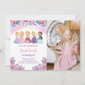 Photo rose Floral Princess Invitations d'anniversa (Devant)