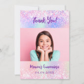 Photo rose holographique Quinceanera carte de reme (Devant)