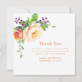 Photo Rose  Mariage Carte de remerciements (Devant)