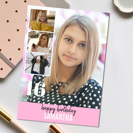 Photo rose simple | Collage Carte de voeux d'anniv