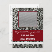 photo rouge chic Graduation Invitation (Devant / Derrière)