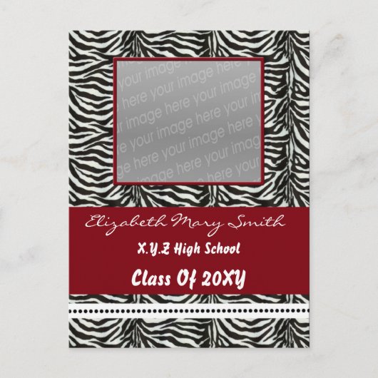 photo rouge chic Graduation Invitation (Devant)