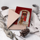 Photo Rouge moderne Noël Foil Invitation