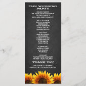 Photo Rustic Chalkboard Sunflower Programmes de ma (Dos)