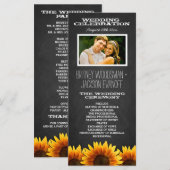 Photo Rustic Chalkboard Sunflower Programmes de ma (Devant / Derrière)