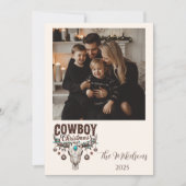 Photo Rustic Cowboy Christmas Feestdagenkaart (Voorkant)
