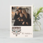 Photo Rustic Cowboy Christmas Feestdagenkaart (Staand voorkant)