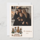 Photo Rustic Cowgirl Howdy Western Christmas Feestdagenkaart (Voorkant)