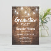 Photo Rustic Graduation Party Invitation (Debout devant)