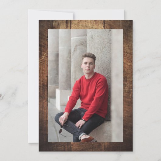 Photo Rustic Graduation Party Invitation (Dos)