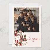 Photo Rustic Patchwork Ho Ho Ho Christmas Feestdagenkaart (Voorkant)