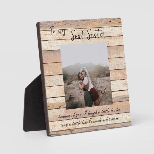 Photo Rustic Wood Plaque Soul Sister (Recto)