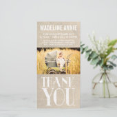 Photo rustique de Merci de naissance de bébé de (Debout devant)