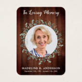 Photo Rustique Eucalyptus Carte de prière commémor (Devant)