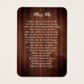 Photo Rustique Eucalyptus Carte de prière commémor (Dos)