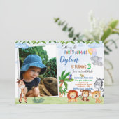 Photo Safari invitation anniversaire animal Jungle (Debout devant)