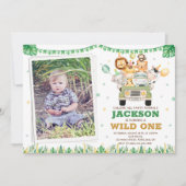 Photo Safari invitation d'anniversaire Wild one pa (Devant)