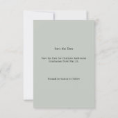 Photo sage green Graduation party Save the Date (Dos)