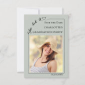 Photo Sage Green Graduation party Save the Date (Devant)