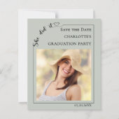 Photo Sage Green Graduation Save the Date Card (Voorkant)