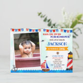 Photo Sailor invitation anniversaire garçon 1er an (Debout devant)
