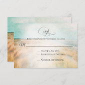 *~* Photo Sand Dune Beach Grass Sea Wedding RSVP (Devant / Derrière)