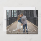 Photo Save the Date Cards Paysage, Script rustique (Devant)