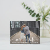 Photo Save the Date Cards Paysage, Script rustique (Debout devant)