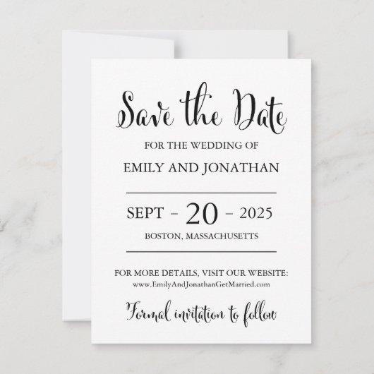 Photo Save the Date Cards, White Rustic Script (Dos)