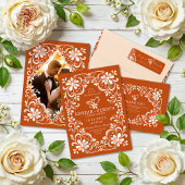Photo Save The Date Shabby Chic Orange Foncé