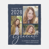 Photo Script Blue Afstuderen Fleece Deken (Voorkant)