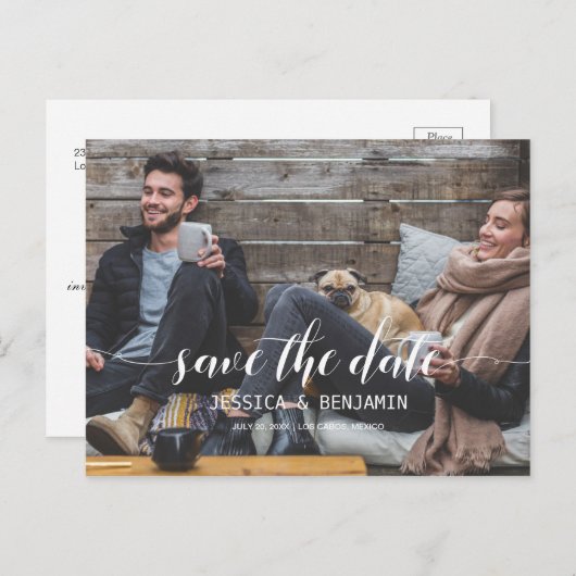 Photo Script manuscrite Enregistrer La Carte Posta (Devant / Derrière)