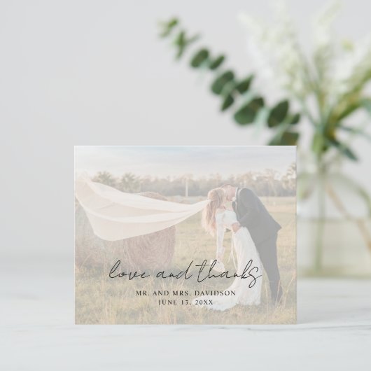 Photo Script rustique Carte de remerciements Maria (Debout devant)