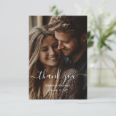 Photo Script simple Carte de remerciements Mariage (Debout devant)