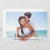 Photo Script tendance moderne Enregistrer la carte (Devant / Derrière)