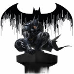 Photo Sculpture Batman perché sur un pilier<br><div class="desc">Batman : Arkham Knight | Découvrez Batman au sommet d'un pilier en regardant Gotham !</div>